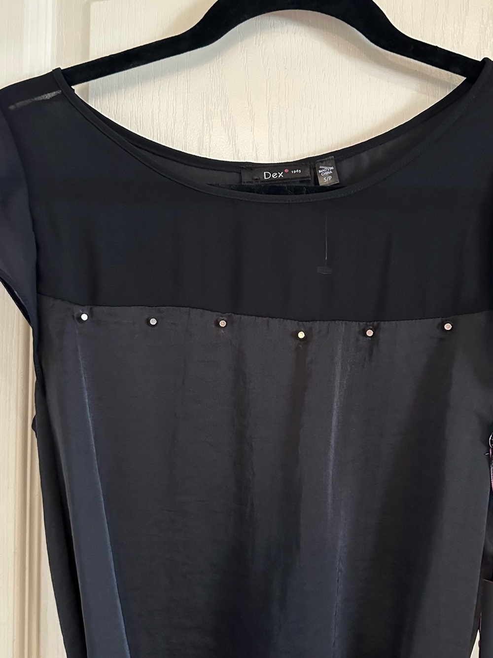 Desigual Black Sheer Yoke Tunic with Stud Detail